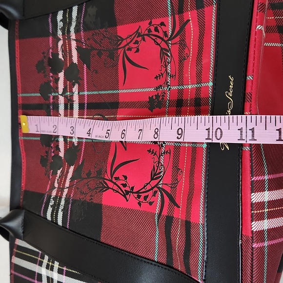 Victorias Secret Red Black Plaid Tote Bag. Limited Edition.  Size 20x11 - Picture 9 of 10